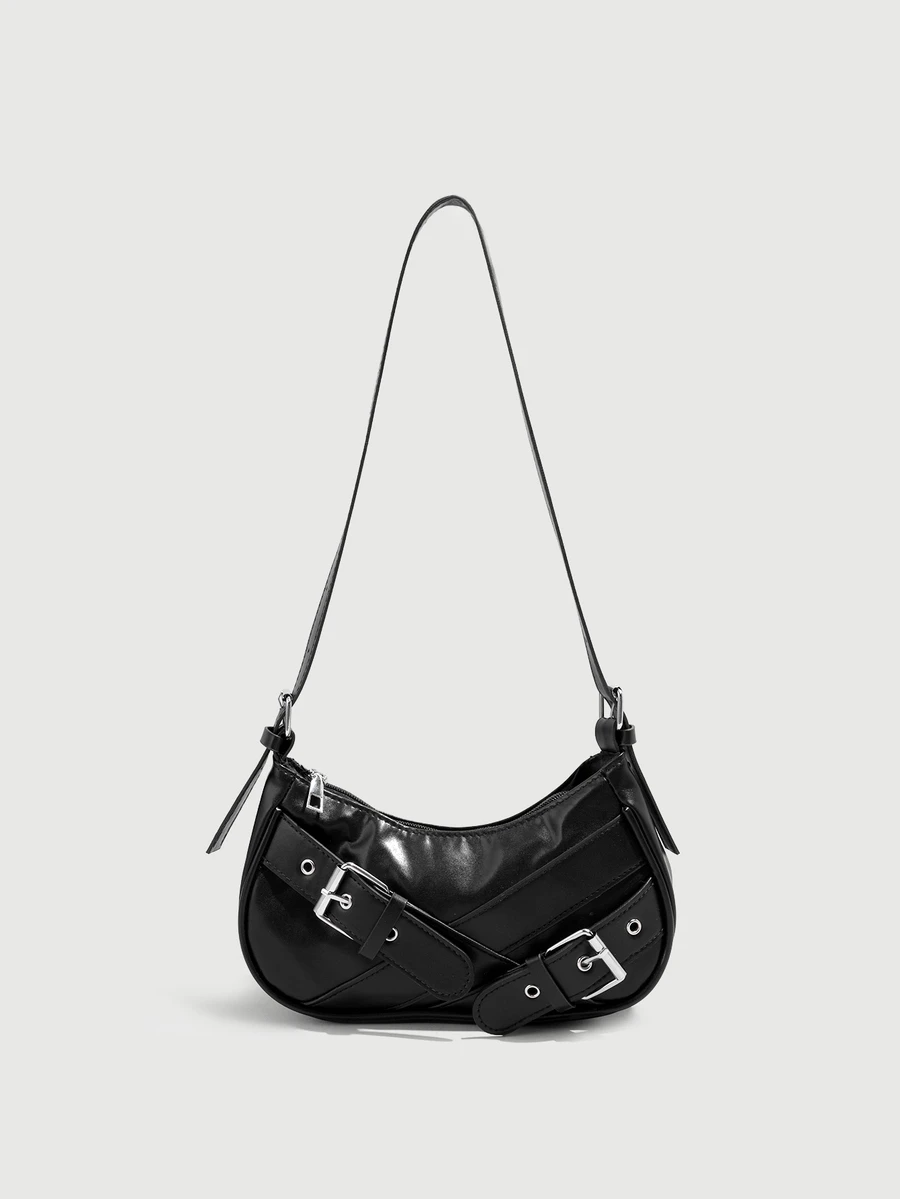 DareSee Minimalist Shoulder Underarm Crescent Korean Fashion Texture Large Capacity Solid Color Casual New Handbag For Women, Christmas Gift - Black - View 1
