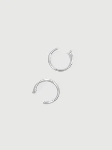 DareSee 3Pcs/2Pcs/1Pc Silver Punk Style Non Perforated Lip Rings Stylish And Personalized Lip Rings For Women And Men Halloween - Silver - View 3
