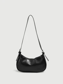 DareSee Minimalist Shoulder Underarm Crescent Korean Fashion Texture Large Capacity Solid Color Casual New Handbag For Women, Christmas Gift - Black - View 2