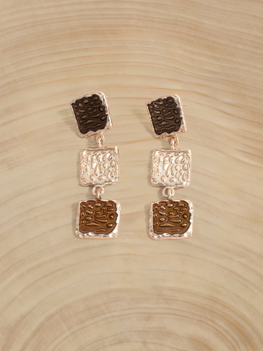 Glizzene Geometric Drop Earrings - Multicolor - View 1