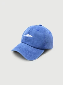 DareSee 1pc Women's Embroidered Shark Washed Baseball Cap, Adjustable Outdoor Sun Protection Casual Hat Halloween - Baseball Cap - View 3