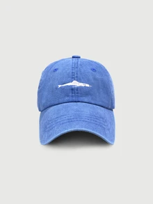 DareSee 1pc Women's Embroidered Shark Washed Baseball Cap, Adjustable Outdoor Sun Protection Casual Hat Halloween - Baseball Cap - View 1