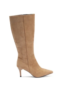 Rylithe Women's Fashion Boots, Pointed Toe High Heel Slim Boots, White Over-The-Knee Boots, High Shaft Boots, Riding Boots, - Khaki - View 5