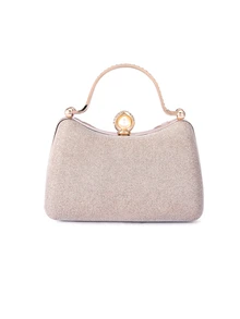 Rylithe OpulAura Women Alluring, Exquisite Glitter Clutch Bag, Bow Elegant Romantic Gift, Rhinestone Box-Shaped Evening Bag - Gold - View 5