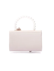 Rylithe Women Elegant Bow Detail Decorated Box-Shaped Evening Bag With Faux Pearl HandleTready Bride Bag, Perfect For Party - Apricot - View 5