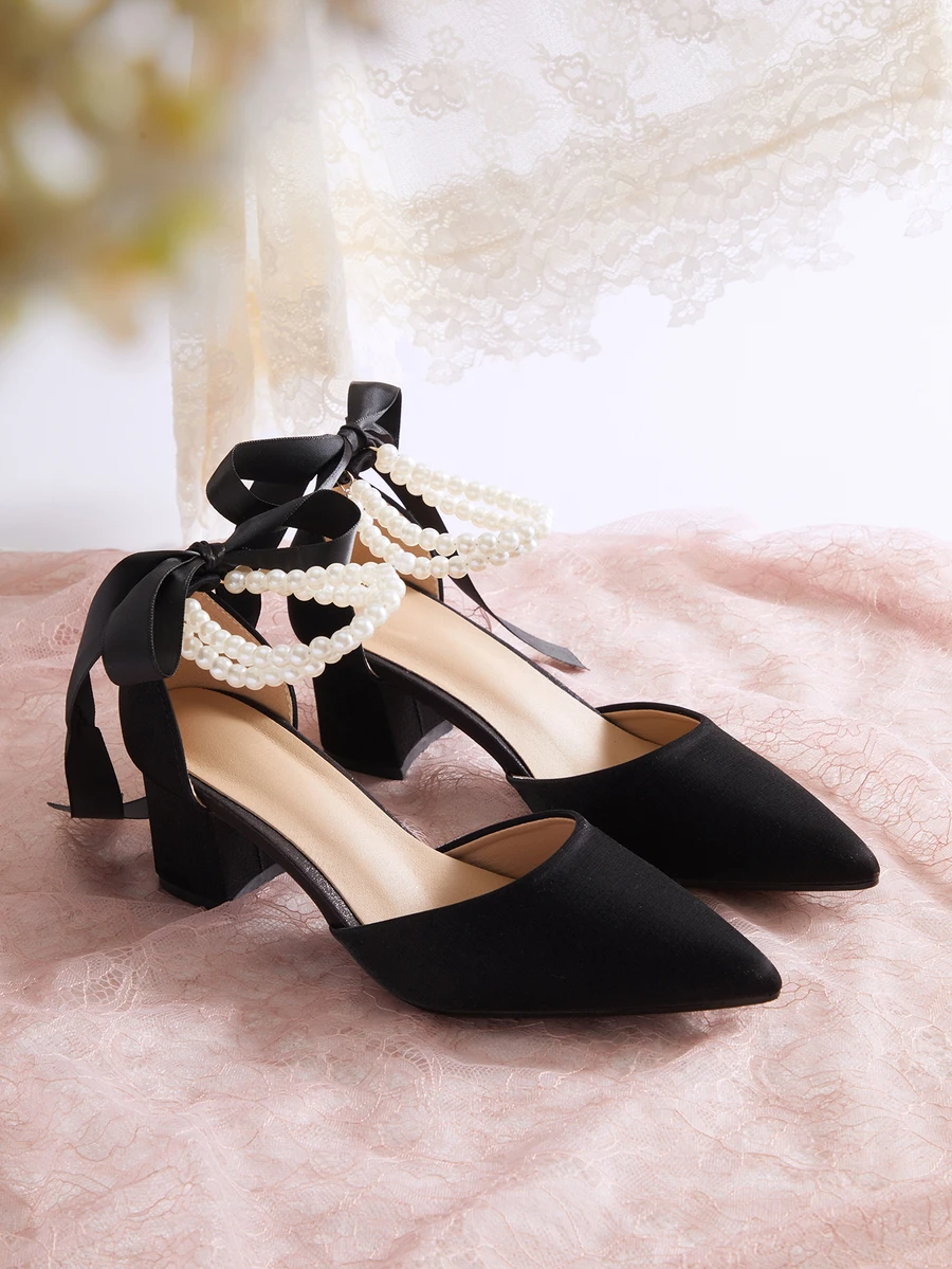 Rylithe Women Stiletto Heeled Court Pumps With High Heels, Valentines, Elegant,Party Outfits,Wedding Outfits - Black - View 1