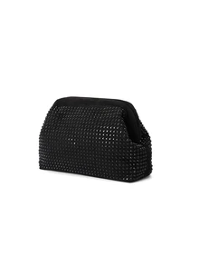 Rylithe 1pc New Style Black Clutch Purse With Rhinestone, Shiny Handbag, Elegant Coin Pouch, Cosmetic Bag, Gift For Women - Black - View 3