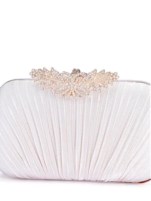 Rylithe Women's Fashion Personalized Crystal Decor Flap Box Evening Bag, Suitable For Weddings, Galas, Formal Events, Party Clutch Purse - Apricot - View 6
