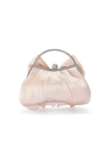 Rylithe Moonlit EveBag Glitter Bling,Shiny Glamorous,Elegant,Exquisite Fashionable Bow Decorated Square Clutch Bag For Women - Champagne - View 5