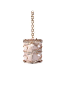 Rylithe Luxury Women's Bridal Wedding Purse Party Prom Glitter Bling Rhinestone Clutches Handbag Dinner Evening Clutch Bucket Bag, - Champagne - View 2