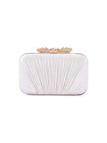 Rylithe Women's Fashion Personalized Crystal Decor Flap Box Evening Bag, Suitable For Weddings, Galas, Formal Events, Party Clutch Purse - Apricot - View 2