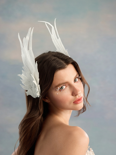 Rylithe 1/2pcs Elegant White Angel Wing Hair Clips, Swan Feather Hair Clips,, Party Holiday Hair Accessories