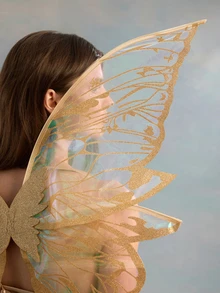 Rylithe 1pc Adult & Girls Fairy Wings, Organza Butterfly Wings - Ideal For Cosplay, Parties, Available In 8 Colors - Multicolor - View 2