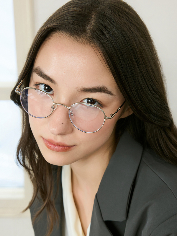 Okurimé 1pc New Fashion Women Metal Oval Frame Korean Style Star Decor Eyeglasses