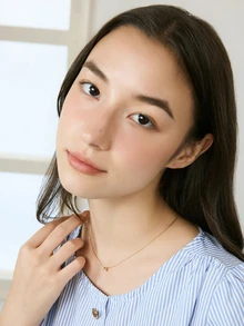 Okurime. 18K 镀金 1 件不锈钢链金色竹节 6 爪水钻项链，适合女性日常佩戴和节日礼物 - 金黃色 - 查看 4