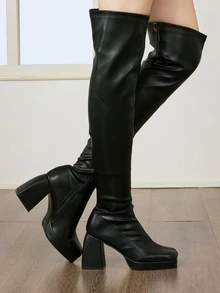 Okurimé Women's Black Boots With Double Zipper Design, Perfect With Black Dress Ankle And Knee High Options - Black - View 3