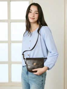 Okurime. Women Crossbody Adjustable - Coffee Brown - View 3