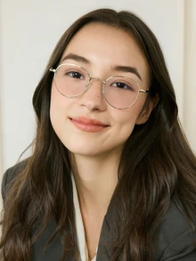 Okurime. 1pc New Fashion Women Metal Oval Frame Korean Style Star Decor Eyeglasses - Multicolor - View 2