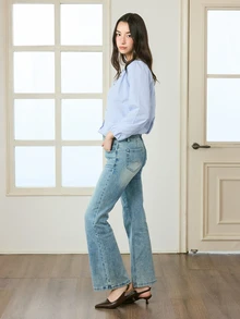 Okurimé 復古法式尖頭低跟涼鞋，女士通勤/派對鞋，鞋跟高度3.5厘米，貓跟，優雅 - 棕色 - 查看 2