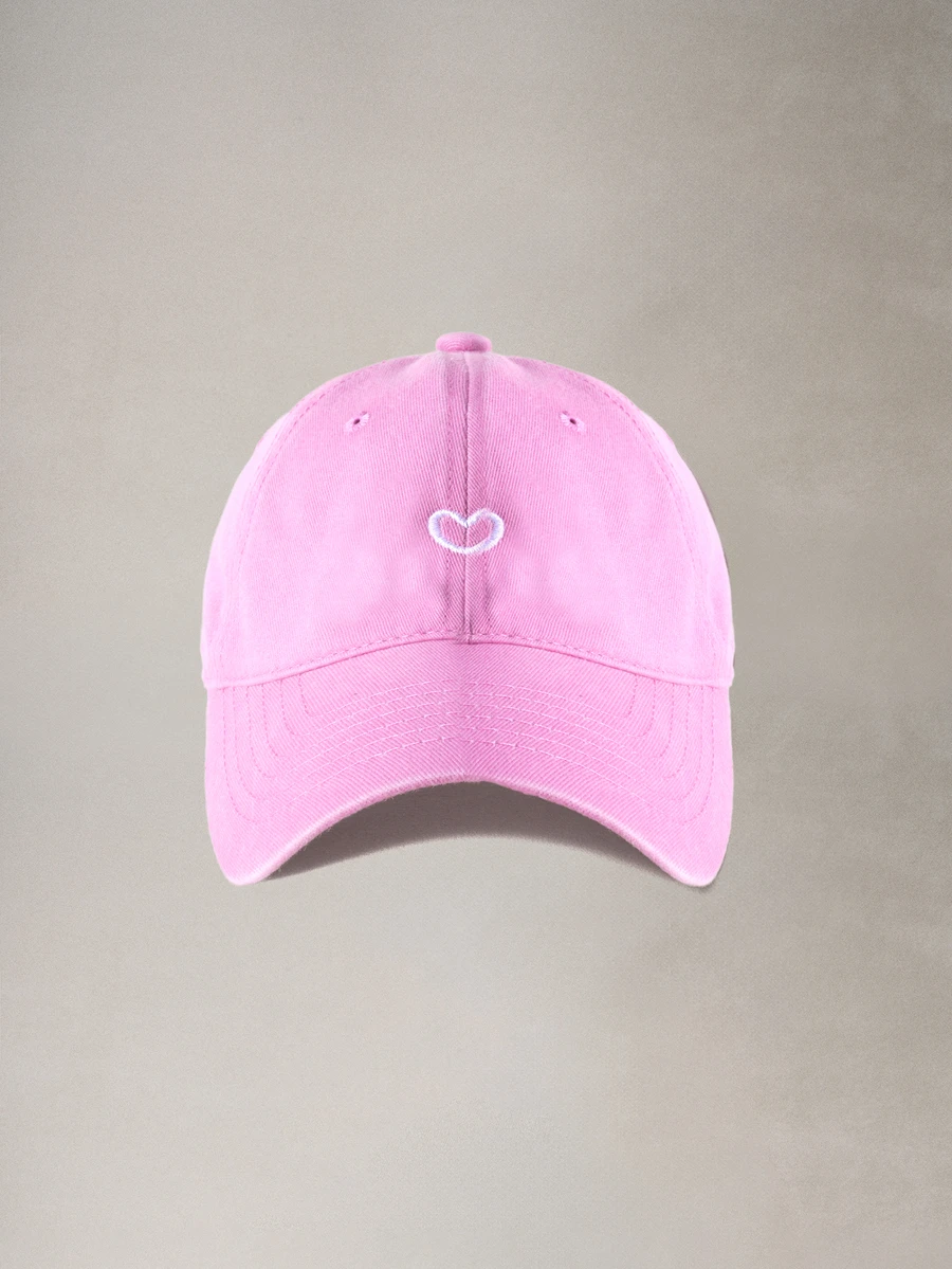 Hatastic 1pc Unisex Vintage Washed Heart Embroidery Baseball Cap, Adjustable Casual Dad Hat Halloween - Pink - View 1