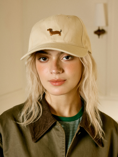 Hatastic 1pc Casual Embroidered Dog Decor Baseball Cap, Adjustable Brim, Suitable For All Seasons Halloween