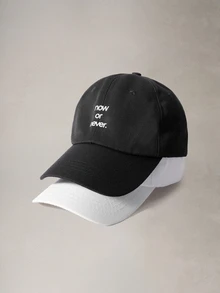 Hatastic Adjustable Durable Now Or Never Letter Printed Baseball Cap For Outdoor Sports, Unisex Gift Idea For Commuting & Casual Wear Halloween - Multicolor - View 4