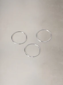 Hatastic Fashionable Stainless Steel Silver Thin Band Cubic Zirconia Stackable Rings Set, Suitable For Women's Daily Wear, Gift Halloween - Silver - View 5