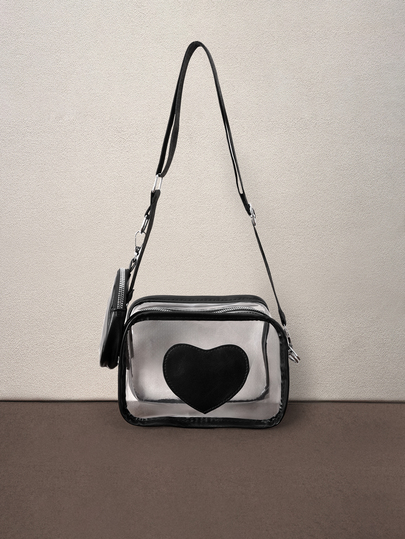 Hatastic 2pcs Transparent Bag Set With Coin Purse, Waterproof PVC Mini Square Bag, Versatile Large Capacity Crossbody Bag, Summer 2026