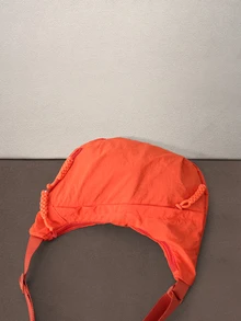 Hatastic Fashionable Solid Color Nylon Waterproof Shoulder Bag, Casual Minimalist College Style, Wide Strap Crossbody Bag With Multiple Zipper Design Halloween - Orange - View 5