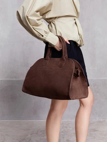 NobleVue Vintage Women's Tote Bag, Large Capacity Commute Shoulder Bag With Magnetic Snap, Nylon Lining And Sturdy Handles. Retro Daily Handbag - Coffee - View 3