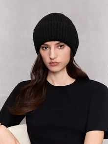 NobleVue 1 件双面针织帽，简约纯色宽松版型，男女皆宜的保暖护耳帽，秋冬款 - 1pcs - 查看 3