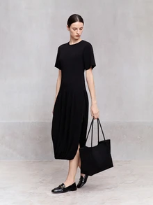 NobleVue 2026新款咖啡色麂皮大容量女款單肩包 通勤包 日常出行百搭腋下包 附小包 - 黑色 - 查看 2