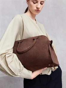 NobleVue Vintage Women's Tote Bag, Large Capacity Commute Shoulder Bag With Magnetic Snap, Nylon Lining And Sturdy Handles. Retro Daily Handbag - Coffee - View 5