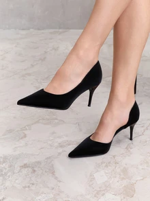 NobleVue Fashionable Pointed Toe Side Hollow Sexy Slim Stiletto High Heel Women Pumps,Party Outfits,Elegant - Black - View 3