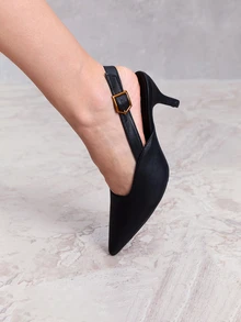 NobleVue Brown Pleated Ribbon Buckle Side Zipper Round Toe Comfortable Casual Versatile New Style Commuting Daily Autumn/Winter Fashion - Black - View 3