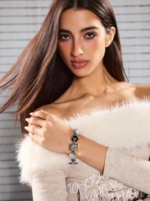 Vintage Y2K Hip Hop Butterfly Heart Chain Bracelet, Women's Summer Vacation Party Beach Holiday Dance Accessory Halloween - Multicolor - View 1