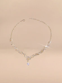 Etoivie Rhinestone Decor Drop Earrings & Necklace Halloween - Yellow Gold - View 2