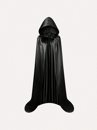 TuEzra 110cm/130cm/150cm/170cm Halloween Cloak Adult Color Cloth,Death Cloak Wizard Devil Cloak, Festival Costume Props Black Cape
