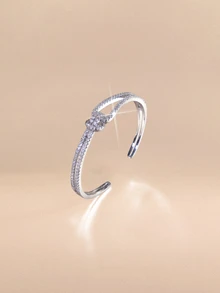 Etoivie 1pc Fashion Knot Cubic Zirconia Bangle Bracelet For Women Everyday Wear Halloween - Bracelet - View 1