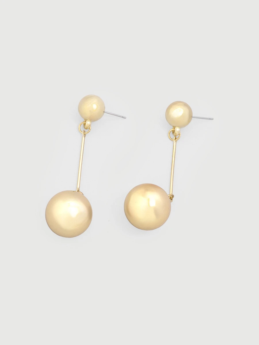 DareSee 1 Pair Metal Ball With Long Tassel Drop Earrings, Exaggerated Vintage Jewelry Earrings Gift For Women Halloween - Gold - View 1