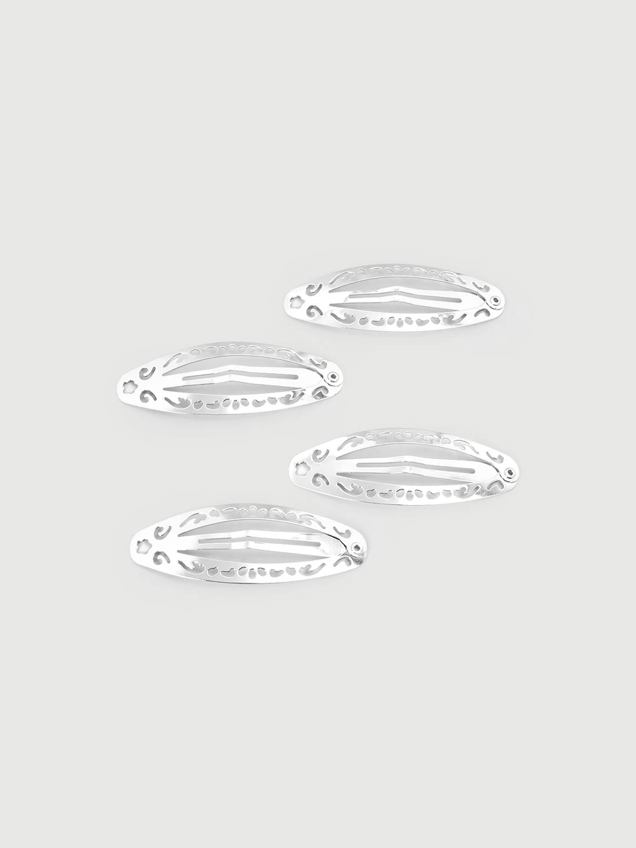 DareSee Y2K Roman Palace Style Niche Design, Floral BB Clip, Silver Vintage Exotic Style, Halloween - Silver - View 1