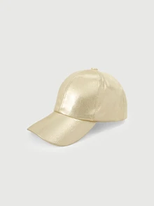 DareSee 1pc Patent Leather Couple Baseball Cap For Sun Protection And Streetwear Decoration Halloween - Gold - View 3