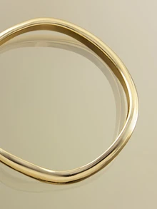 NobleVue 3pcs Minimalist Asymmetrical Circle Metal Bangle Set, Elegant Fashion Jewelry Suitable For Daily Commute - Bracelet Set - View 5