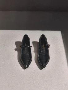 NobleVue French Pointed Toe Mary Jane Black High Heel Pumps 2026 Spring/Summer New Style Single Strap Comfortable Elegant - Black - View 3