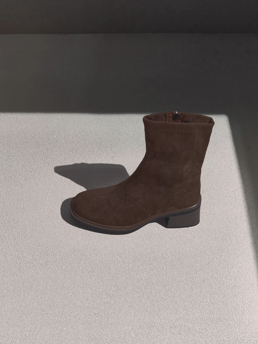 NobleVue Fall/Winter Brown Over-The-Knee Chunky Heel Boots, Black Classic Versatile Thigh High Boots - Brown - View 1