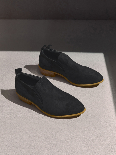 NobleVue Fall/Winter Point Toe Crocodile Microfiber Patent Leather Flats