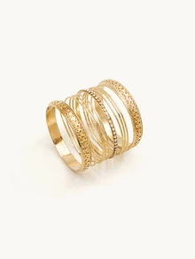 Farahzel 11pcs Middle East Style Hollow Bangle Set For Women - 11pcs Fashion Women's Hollow Ring Bracelet - View 2
