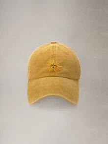 Hatastic 1pc/2pcs Embroidered Sun All-Season Outdoor Baseball Cap Vintage Retro Washed Unisex Trucker Hat Breathable Halloween - Yellow - View 1