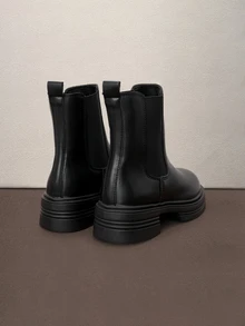 Hatastic Women's 2025 New Spring/Autumn Ankle Boots, Fashion Thick Sole Slim Chelsea Ankle Boots Halloween - Black - View 3