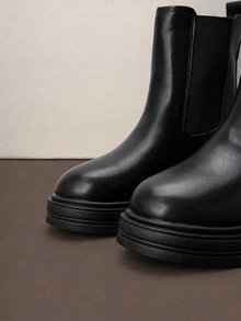 Hatastic Women's 2025 New Spring/Autumn Ankle Boots, Fashion Thick Sole Slim Chelsea Ankle Boots Halloween - Black - View 4